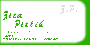 zita pitlik business card